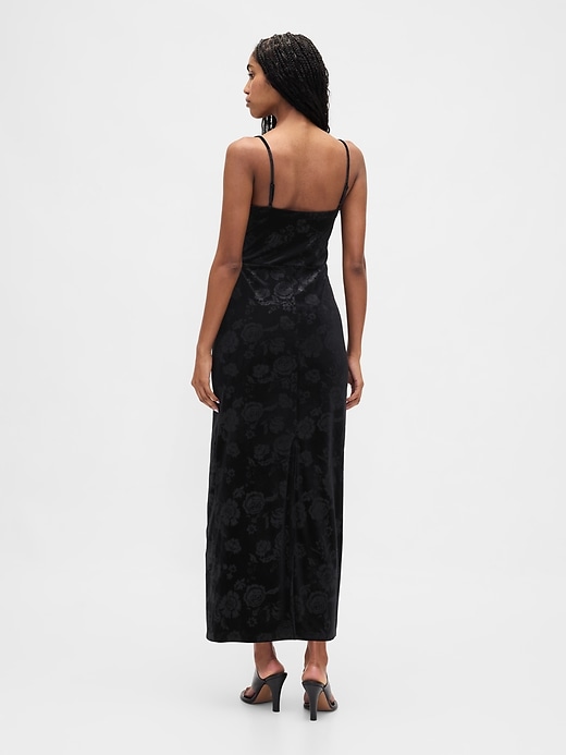 Image number 2 showing, Velvet Square-Neck Maxi Dress