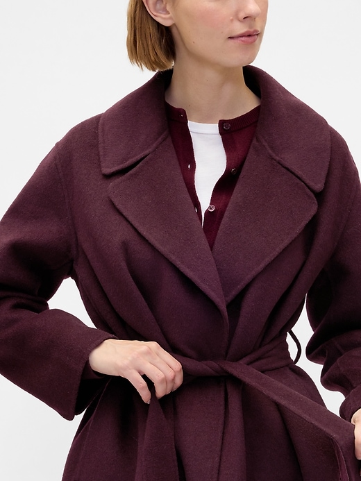 Image number 4 showing, Wool-Blend Wrap Coat