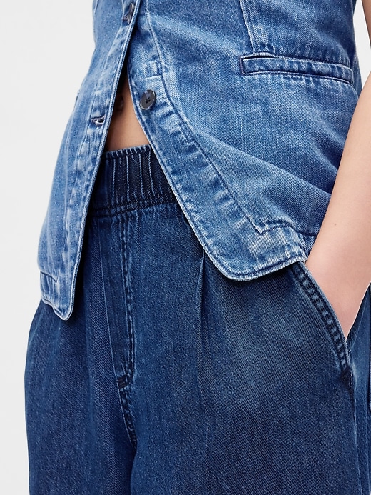 Image number 8 showing, Mid Rise UltraSoft Pleated Baggy Jeans
