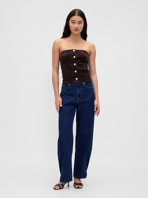 Image number 2 showing, Corduroy Strapless Crop Vest