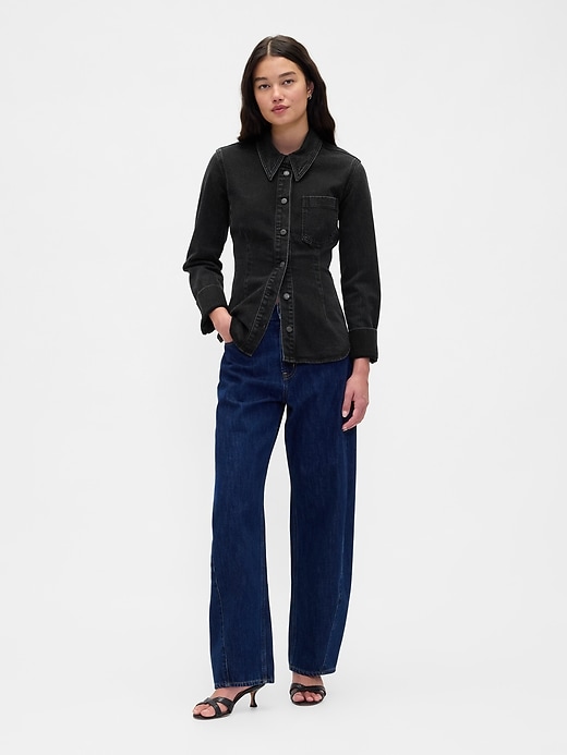 Image number 2 showing, Denim Cinch-Seam Shirt