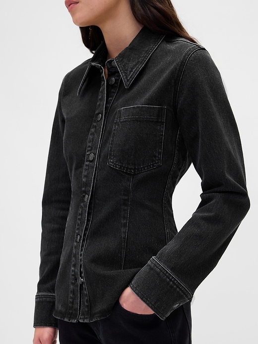 Image number 4 showing, Denim Cinch-Seam Shirt
