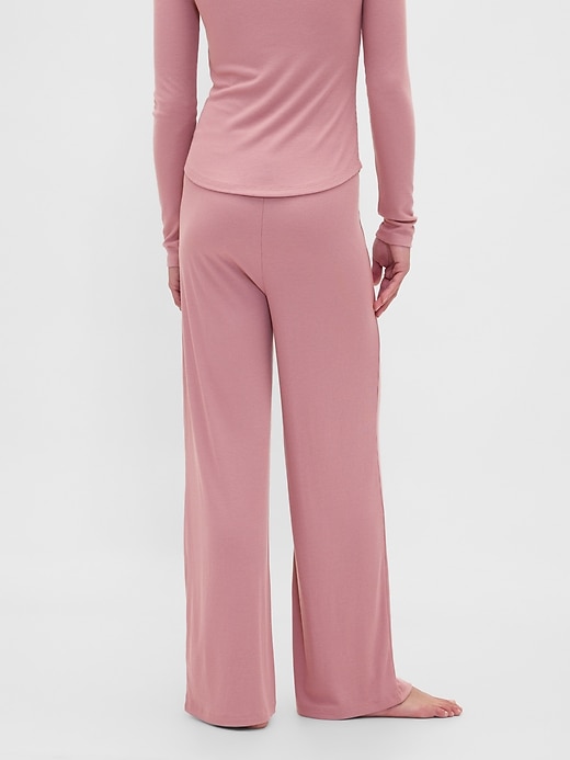 Image number 4 showing, Mini Rib Wide-Leg PJ Pants