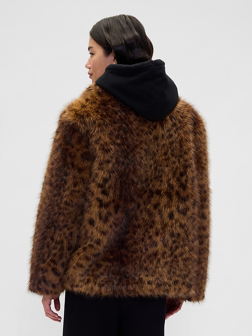 Image number 3 showing, Leopard Faux Fur Coat