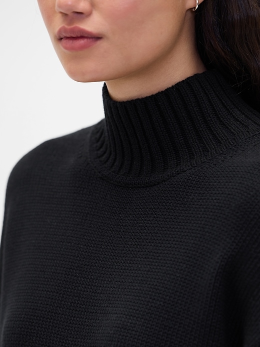 Image number 4 showing, 100% Cotton Oversized Mockneck Sweater