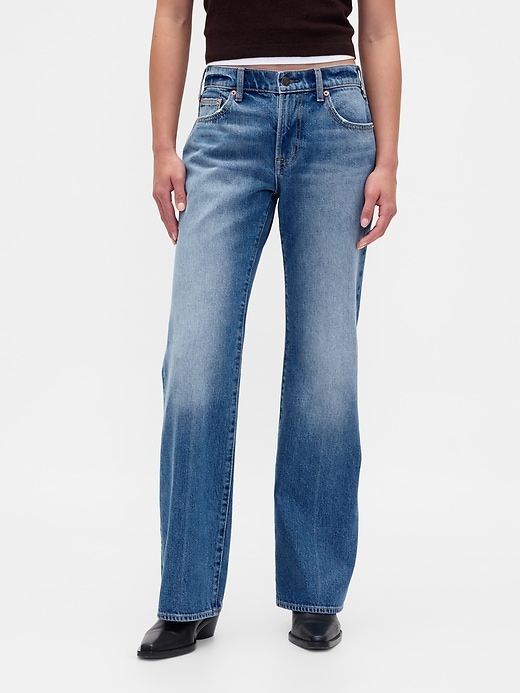 Image number 2 showing, Mid Rise Relaxed Flare Jeans
