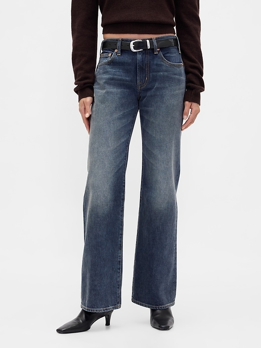 Image number 2 showing, Mid Rise Relaxed Flare Jeans