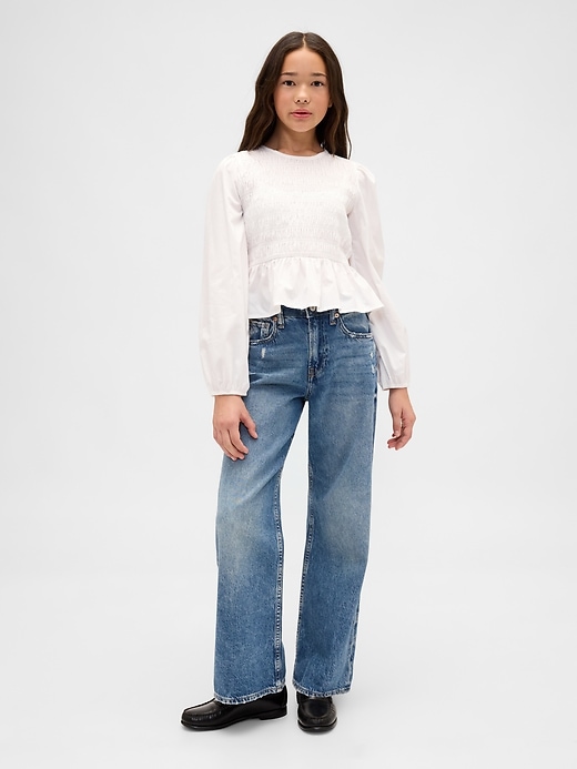 Image number 4 showing, Kids Smocked Peplum Top