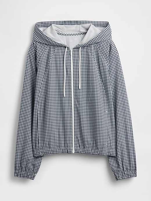 Image number 5 showing, GapFit Tech Gingham Zip Hoodie