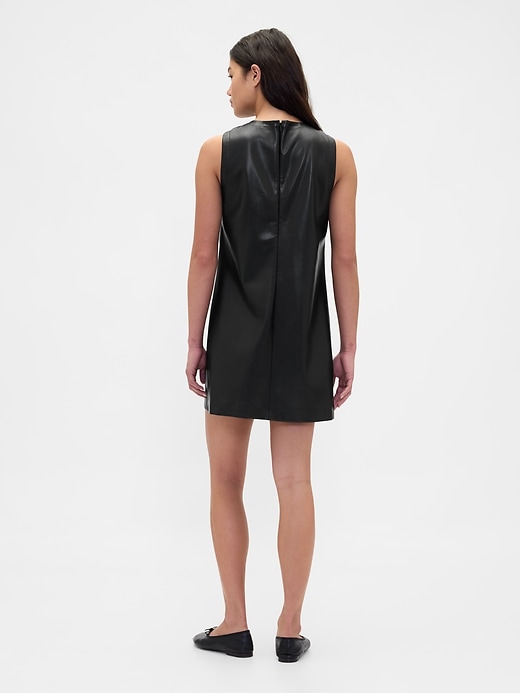 Image number 2 showing, Vegan Leather Shift Mini Dress
