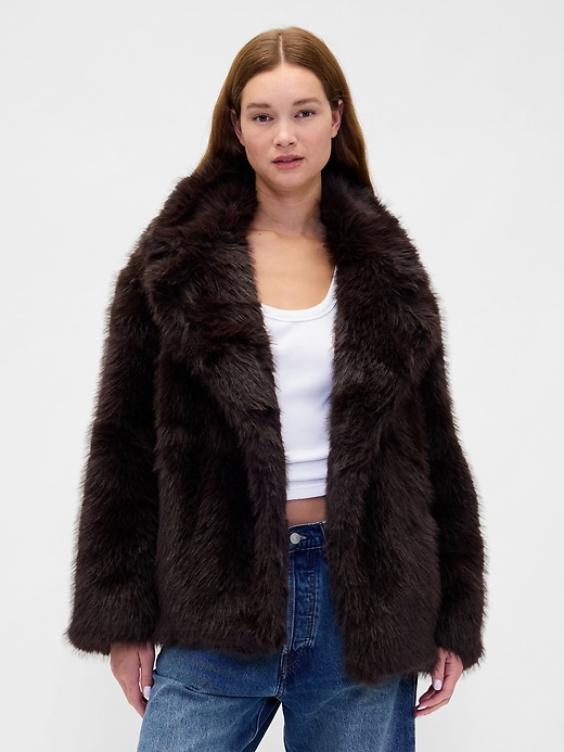 Image number 1 showing, Faux Fur Coat