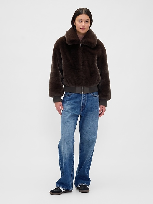 Image number 2 showing, Faux Fur Bomber Jacket