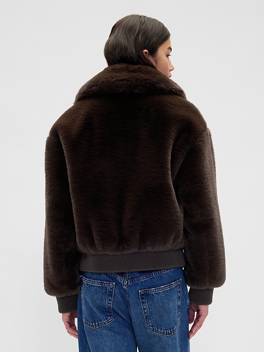 Image number 3 showing, Faux Fur Bomber Jacket