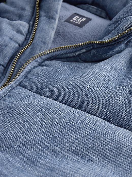 Image number 5 showing, Kids Cozy-Lined Denim Puffer Jacket
