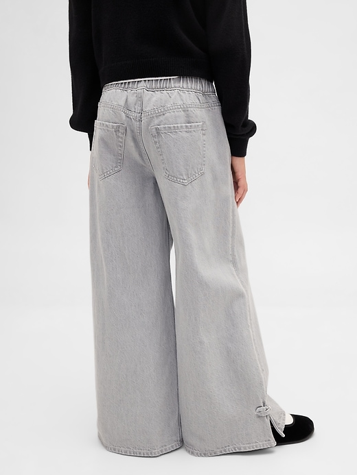 Image number 4 showing, Kids Low Rise Bow Split-Hem Baggy Jeans