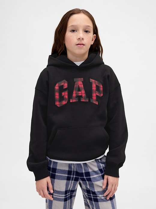 Image number 2 showing, Kids VintageSoft Relaxed Plaid Logo Hoodie