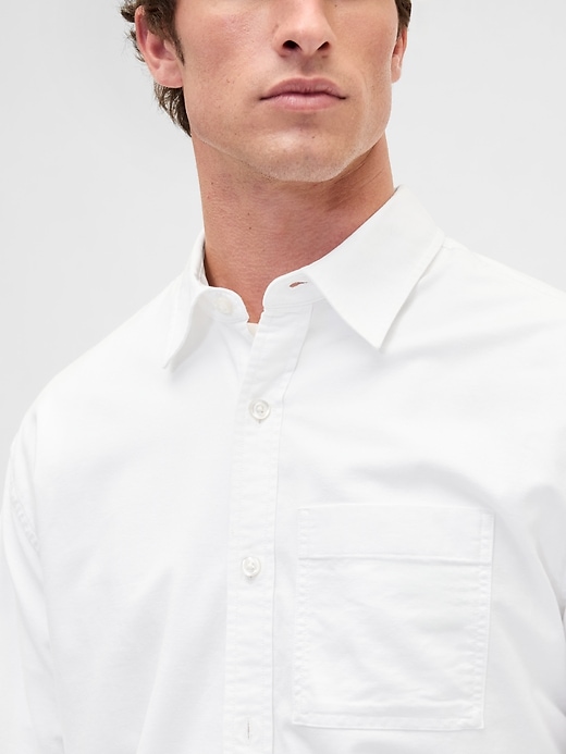 Image number 4 showing, Relaxed Crop Oxford Shirt