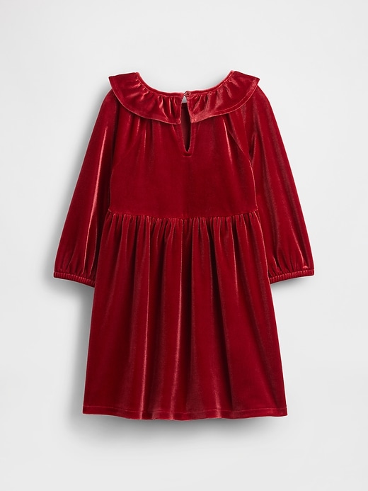 Image number 3 showing, Baby & Toddler Velour Ruffle Collar Dress
