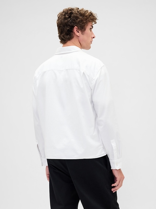 Image number 3 showing, Relaxed Crop Oxford Shirt