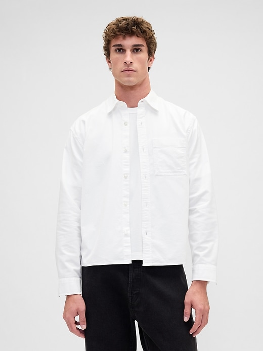 Image number 1 showing, Relaxed Crop Oxford Shirt