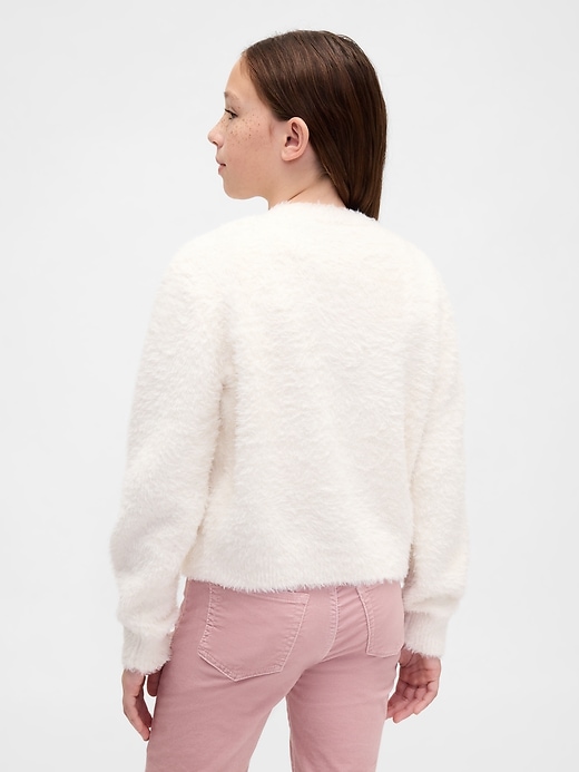 Image number 3 showing, Kids Eyelash Cardigan Sweater
