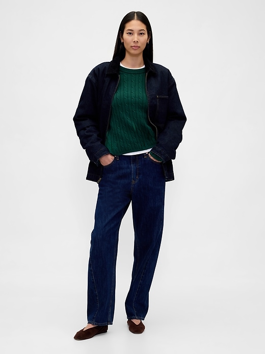 Image number 2 showing, CashSoft Cable-Knit Crewneck Sweater