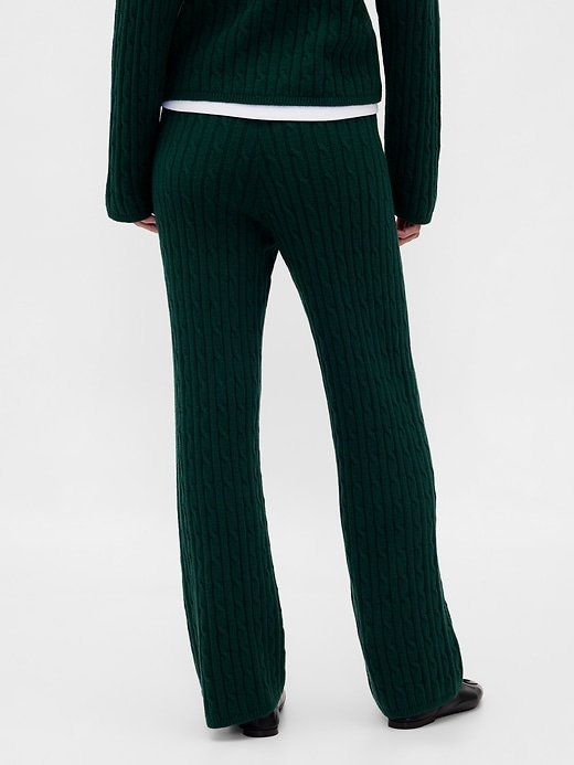 Image number 2 showing, CashSoft Cable-Knit Sweater Pants