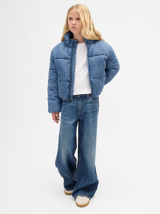 Image number 4 showing, Kids Cozy-Lined Denim Puffer Jacket
