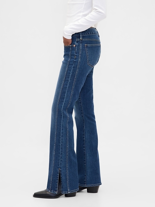 Image number 3 showing, Low Rise Long & Lean Seamed Split-Hem Jeans