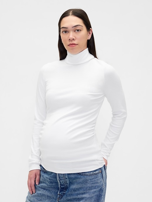 Image number 1 showing, Maternity Modern Turtleneck Shirt
