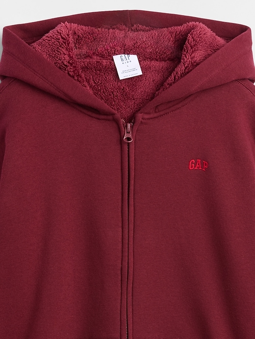 Image number 5 showing, Kids Relaxed Sherpa-Lined Zip Logo Hoodie