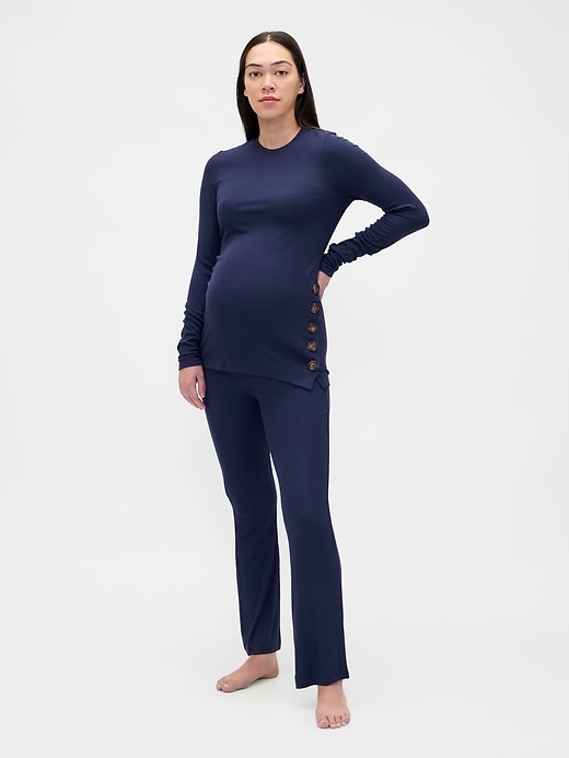 Image number 1 showing, Maternity Modal Rib PJ Set