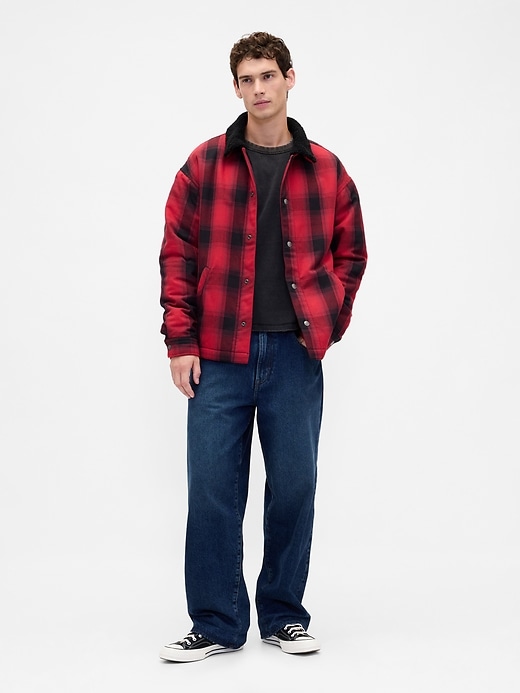 Image number 3 showing, Stranger Things Adult Sherpa-Lined Shirt Jacket