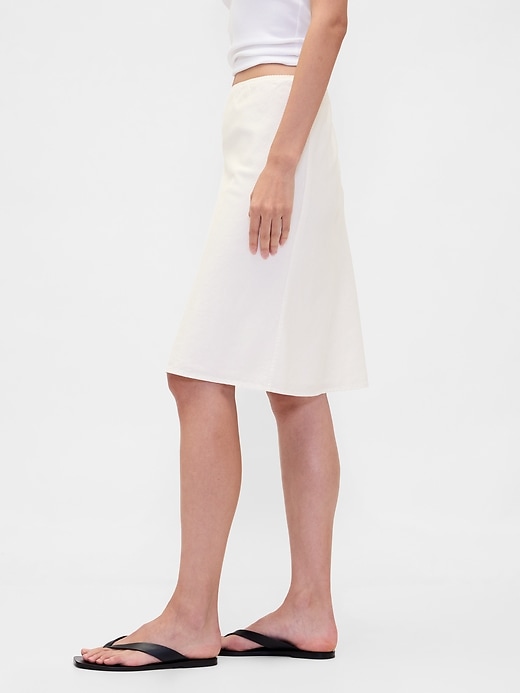 Image number 3 showing, Linen-Blend Bias-Cut Skirt