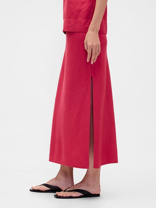 Image number 3 showing, Linen-Blend Maxi Skirt