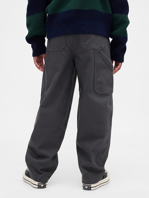 Image number 4 showing, Kids Brushed Cargo Baggy Taper Pants