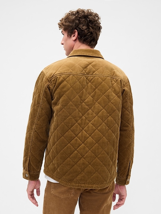 Image number 3 showing, Quilted Corduroy Relaxed Shirt Jacket