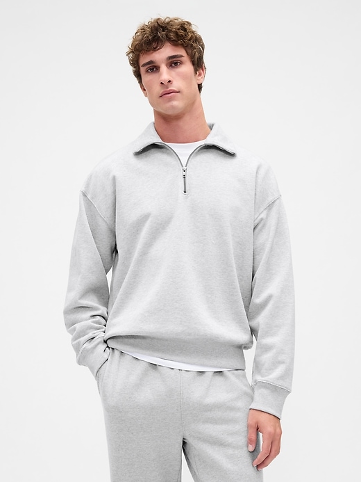 Image number 1 showing, Heavyweight Oversized Quarter-Zip Pullover