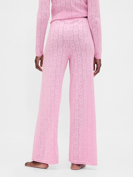 Image number 4 showing, Lightweight CashSoft Pointelle Heart PJ Pants