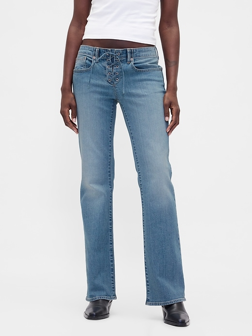 Image number 2 showing, Low Rise Lace-Up Long & Lean Jeans