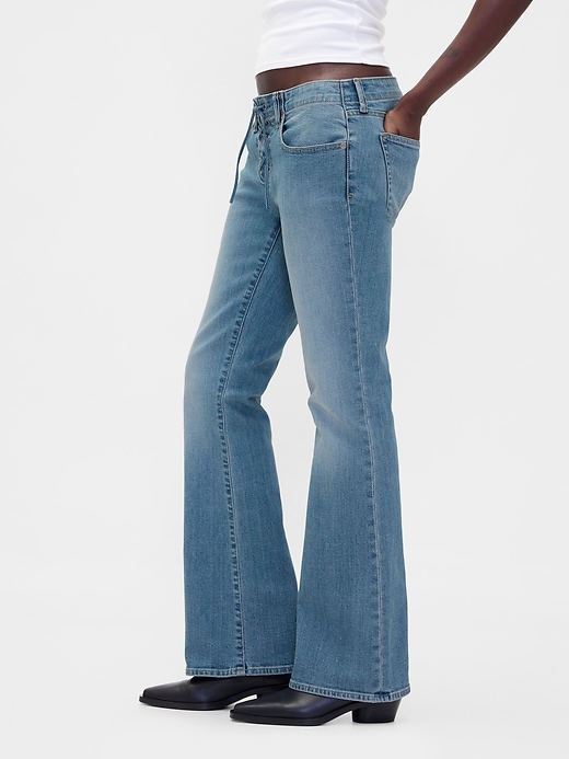 Image number 3 showing, Low Rise Lace-Up Long & Lean Jeans