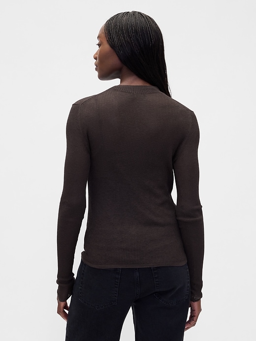 Image number 3 showing, High-Neck Sheer Sweater