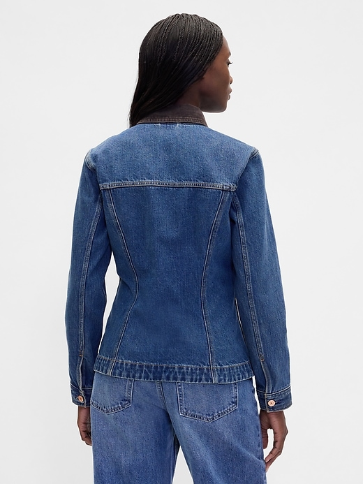 Image number 3 showing, Fitted Longline Denim Jacket