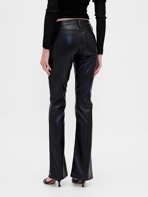 Image number 4 showing, Low Rise Recycled Vegan Leather Long & Lean Pants