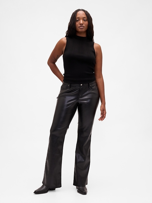 Image number 5 showing, Low Rise Recycled Vegan Leather Long & Lean Pants