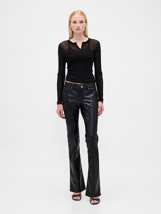 Image number 1 showing, Low Rise Recycled Vegan Leather Long & Lean Pants