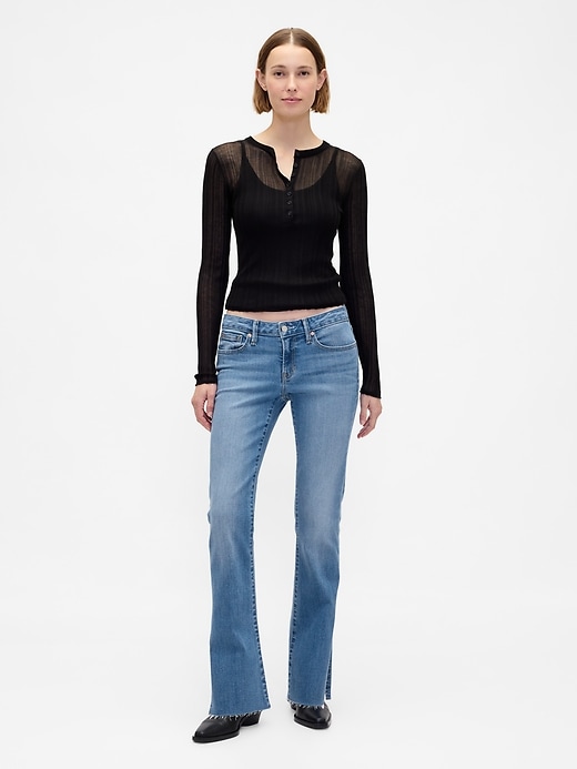 Image number 1 showing, Low Rise Long & Lean Split-Hem Jeans