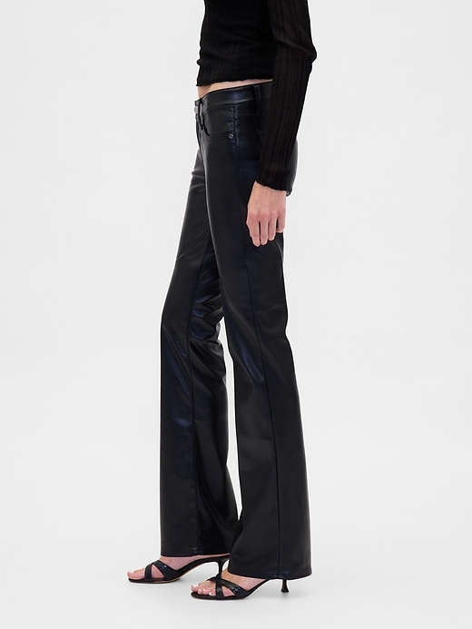 Image number 3 showing, Low Rise Recycled Vegan Leather Long & Lean Pants