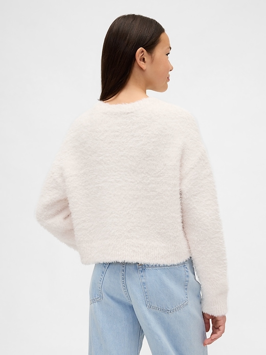 Image number 3 showing, Kids Eyelash Crewneck Sweater