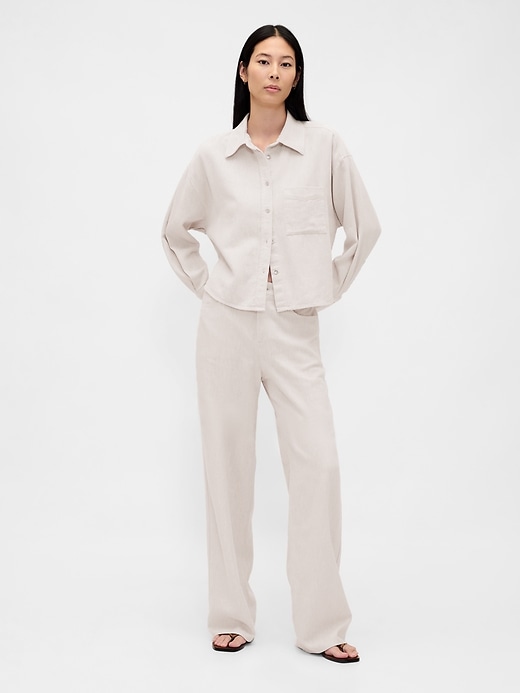 Image number 2 showing, Linen-Cotton Oversized Shirt